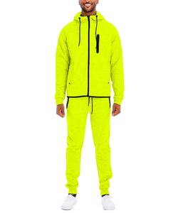 Conjunto Deportivo de Felpa Técnica para Hombre, de Alta Calidad, Transpirable, de Secado Rápido, Talla Grande, Algodón/Poliéster, Chaqueta con Capucha y Pantalones, Tallas S-XL, de Fábrica - Product Image 3