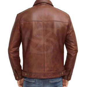 เสื้อแจ็คเก็ตหนังผู้ชายกันลมสำหรับฤดูหนาวกันน้ำ - Product Image 4