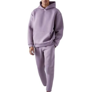 Haute qualité unisexe poids lourd 100% coton polaire hommes survêtement survêtement ensemble 2025 surdimensionné Boxy sweat à capuche pantalon de survêtement - Product Image 1