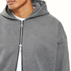 ผู้ชายผ้าฝ้าย 100% โลโก้ที่กําหนดเองวางไหล่Hoodiesเสื้อสเวตเตอร์มีฮู้ดเสื้อสวมหัวขนาดใหญ่เฮฟวี่เวทคู่Zip-Up Hoodieสําหรับชาย - Product Image 3