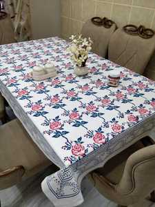 À la mode Simple Floral coton bloc imprimé nappe pour la maison cuisine extérieure couverture en tissu tissé à la main pour Restaurant - Product Image 2