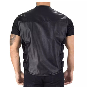 Chaleco de Piel de Oveja Auténtica para Hombre, Chaleco Informal de Cuero de Vaca para Motocicleta, Top de Lona Forrado de Malla Transpirable, Ropa Exterior para - Product Image 5