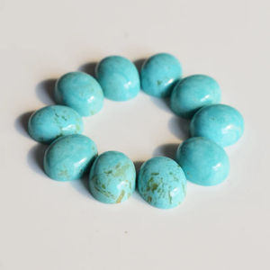 Piedra preciosa cabujón con reverso plano de forma ovalada de turquesa de Arizona Natural para hacer joyas, anillos, pulsera, collar, Kingman, Turquesa - Product Image 6