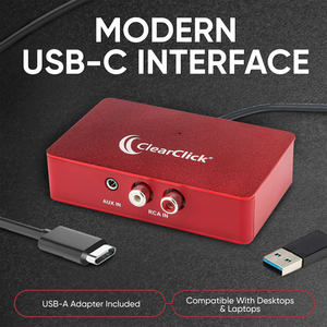 Audio2USB ™   Dispositivo de Captura de Audio 2.0 y Transmisión en Vivo, Graba desde Entradas de Audio Auxiliar de 3.5mm (1/8") o AV RCA, USB-C - Product Image 3