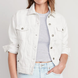 Chaquetas Vaqueras de Lona Personalizadas para Mujer, Estilo Holgado, Manga Larga, Básicas, con Botones, Bolsillos, Cómodas, Impermeables, de Algodón - Product Image 1