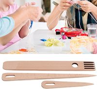 Juego de Agujas de Coser de Madera, 3 Piezas, Peine para Tejer, Varilla para Telar, Herramienta de Manualidades, Diseño Simple, Uso Conveniente