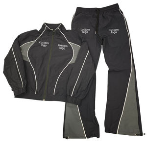 Conjunto Deportivo Personalizado con Chaqueta y Pantalones Cortavientos Reflectantes para Hombre, Ropa Deportiva de Nailon de Secado Rápido con Impresión de Logotipo - Product Image 1