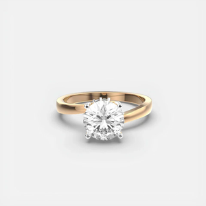 แหวนหมั้นเพชรเม็ดเดี่ยวสำหรับผู้หญิงคลาสสิกดีไซน์เรียบง่าย1.6ct ทอง14K VS1ตัดกลม - Product Image 4