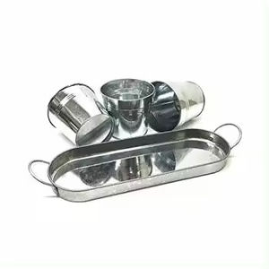 Pots de plantes lot de 3 tailles différentes nouveaux fabricants d'intérieur et d'extérieur grands pots de fleurs en métal pour plantes en gros jardinières - Product Image 3