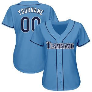 Vente en gros de maillots de softball personnalisés bleu poudre marine blancs maillots de softball personnalisés sublimés pour femmes et hommes maillots d'équipe - Product Image 2
