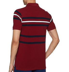 Polo personnalisé OEM pour hommes en coton doux à manches courtes avec logo en tissu tricoté à motif solide pour les polos de bureau quotidiens - Product Image 4