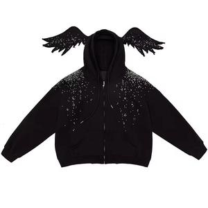 Sudaderas con Capucha de Algodón Negro Personalizadas con Cuernos de Diablo, Sudaderas con Capucha de Felpa con Orejas para Ropa Urbana, Halloween-Cosplay, Fabricante OEM - Product Image 2