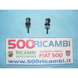 Coppia di Spazzole Tergicristallo Cromate e Ugelli Iniettori per FIAT 500 D L R - IMPIANTO TERGICRISTALLI - Product Image 1