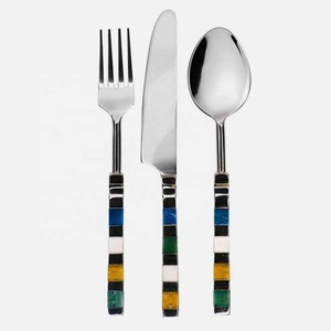 Stainless steel Silverware Luxury Portugal <b>utensil</b> <b>set</b> with Colorful MOP design handle <b>Utensil</b> Cutlery <b>set</b> - Product Image 1