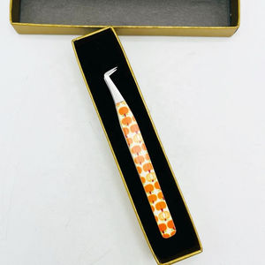 Pince à épiler d'extension de cils en acier inoxydable à poignée diamantée blanche de qualité supérieure faite à la main forte douceur solide - Product Image 5