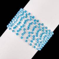 Apatite néon naturel perles de pierres précieuses rondes à facettes chaîne de chapelet 3mm bleu Apatite 925 argent Sterling fil enroulé chaîne à maillons vente