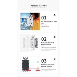 <span class=keywords><strong>Prise</strong></span> de courant double GFCI 125V 20A, <span class=keywords><strong>prise</strong></span> électrique simple Nema pour CUL pour IP1 protégée, <span class=keywords><strong>prise</strong></span> américaine et canadienne - Product Image 5