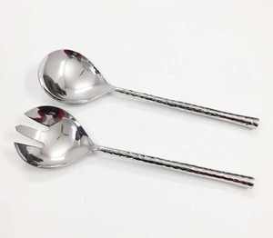 Nouvel arrivage Serveur de salade en acier inoxydable 18/8 de haute qualité Ensemble de couverts de restaurant de mariage Outils pour salade Argenterie Poignée en résine - Product Image 6