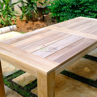 Vente flash - Ensemble table et chaises à manger en teck pour 8 personnes - Design minimaliste moderne - Réglable - Fait à la main - Utilisation à domicile/appartement/villa/hôtel