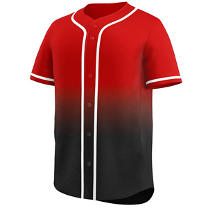 Vêtements de sport durables sublimés Chemises boutonnées en jersey sublimé pour équipe Baseball noir uni personnalisé - Product Image 3