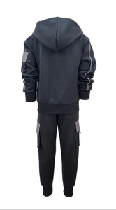 ชุดเซ็ตแทรคสูทสองชิ้นสำหรับผู้ชาย สไตล์สตรีทแวร์ แบบมีฮู้ด พร้อมโลโก้สั่งทำพิเศษ ประกอบด้วยเสื้อแจ็คเก็ตมีซิป และกางเกงจ็อกกิ้ง - Product Image 2