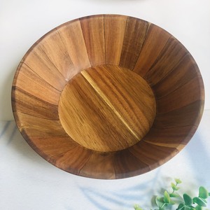 VITRAPRO-cuenco de servicio de ondas de Acacia para frutas o ensaladas, cuenco de madera laminada, logotipo personalizado, asequible al por mayor - Product Image 3