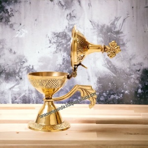 High Quality Durable Handmade Brass Charcoal <b>Incense</b> <b>Holder</b> & <b>Burner</b> 11cm Indian Style for Home Decor & Prayer/Pooja - Product Image 2