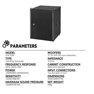 Loa line array thụ động kép 10 inch tùy chỉnh với hệ thống âm thanh PA cho sự kiện quán bar, tích hợp hai loa siêu trầm 15 inch - Product Image 4