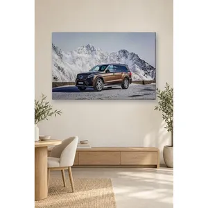 Impression sur toile de Fida Brown sur un Mercedes GLS devant des pics enneigés - Product Image 4