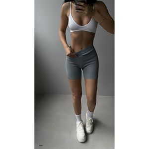Yuksek Bel Biker Sort - Gri - Gri - Product Image 2