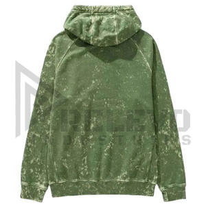 Sweat-shirts pour hommes de couleur verte, prix de gros, haute qualité, logo personnalisé, produits tendance, sweat-shirt délavé à l'acide pour hommes - Product Image 5