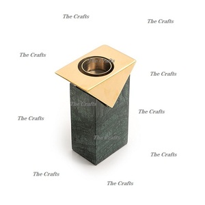 Set Of Two <b>Square</b> Shape <b>Candle</b> Stand In Marble And Metal <b>Candle</b> Holder For Home And Hotel Decoration Use - Product Image 5