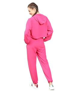 ชุดวอร์มถักสำหรับผู้หญิงมีซิปเสื้อและกางเกงจ็อกเกอร์ยืดแบบลำลองใส่สบาย - Product Image 3