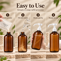 Poudre de gel douche corporelle aux herbes personnalisée, sans plastique, à remplir, moussante, éclaircissante, rafraîchissante et hydratante, avec effet bulles