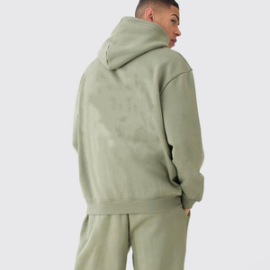 Dernier style de survêtements quart zippés pour hommes Bas extensible coupe ample lavé vintage Logo imprimé personnalisé Vêtements d'extérieur d'hiver - Product Image 4