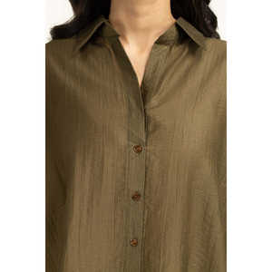 Camisa de Lino 100% para Mujer WM-CS-SS25-511 Talla XL Estilo Casual Formal Retro Simple Larga Otoño Verano Primavera XS Sólida - Product Image 1