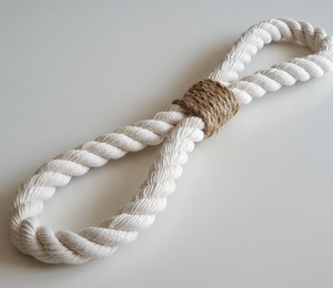 Door Stop Thick Rope - Chunky White Cotton Rope - Nautical Decor - Door Animal <b>Stopper</b> - Industrial Holdbacks - Product Image 1