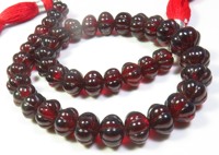 Perles de grenat naturel du Mozambique de haute qualité, brin de 18 pouces, 7-9 mm, forme melon facettée sculptée, pierres rouges, pendentif DIY