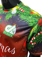 Chemises de tir personnalisées légères pour Noël, grandes tailles, motif uni, 260 grammes, polyester/coton, écologiques, séchage rapide, col contrastant