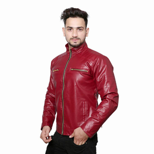 Novedad de 2025, chaquetas de motorista informales con cuello levantado para hombre, piel de oveja Original con cremallera y cuatro bolsillos para invierno - Product Image 5