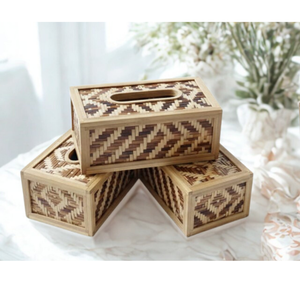 Portarrollos de Bambú Hecho a Mano, Ecológico, Cubierta de Caja de Pañuelos de Madera Natural, Logotipo Personalizado, Origen Bangladesh, para Hogar y Oficina - Product Image 3