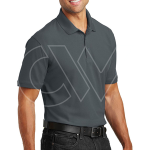 เสื้อโปโลของผู้ชายเสื้อเจอร์ซี่แขนสั้นสีทึบลายฟอกสีสไตล์สตรีท - Product Image 4