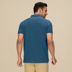Camiseta Polo de algodón 100% para hombre, Camiseta de punto con patrón sólido personalizable, colores personalizados, manga corta, precio bajo al por mayor - Product Image 5