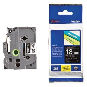 Cinta Adhesiva para Oficina Brother P-touch TZe-345, 18 mm x 8 m (Ancho x Largo), Negra sobre Blanca, BROTHER - Product Image 1