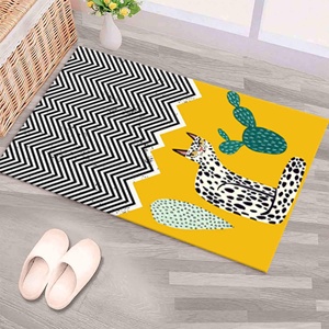 Bright Yellow Cat <b>Rug</b>, Modern Printed <b>Rug</b> for Indoor & Outdoor,Velvet <b>Rug</b> - Product Image 5