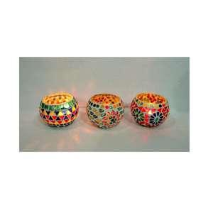 Porte-bougie en verre personnalisé multicolore, ajout luxueux, bougeoirs en mosaïque de haute qualité, meilleure finition Votive - Product Image 3