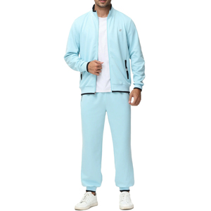 Ensembles deux pièces tendance pour hommes veste à fermeture éclair pantalons de survêtement de jogging combinaison de survêtement unie et vierge survêtement d'hiver avec logo personnalisé - Product Image 6