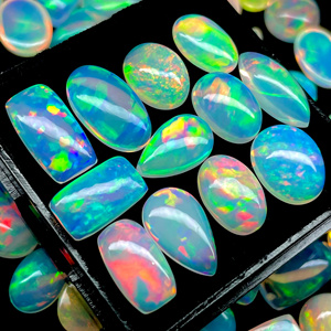 24 Pcs Boîte Ethiopienne Opale Cabochon Bonne Qualité Multi Flashy Opal Cabochon Lot, Mix Shape Welo Opal Pour La Fabrication De Bijoux - Product Image 2