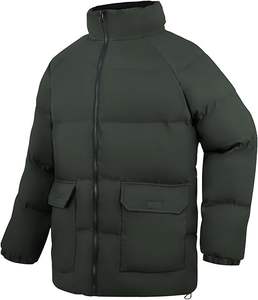 <b>Men's</b> Winter High Street Style Water-Resistant Insulated Canvas Puffer Jacket Stand Collar Bubble <b>Coat</b> - Product Image 6