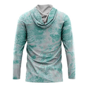 UPF 50 + Protección solar Manga larga Rendimiento Ropa deportiva Ropa de pesca Con capucha 100% Poliéster Spandex Diseño de impresión por sublimación - Product Image 2